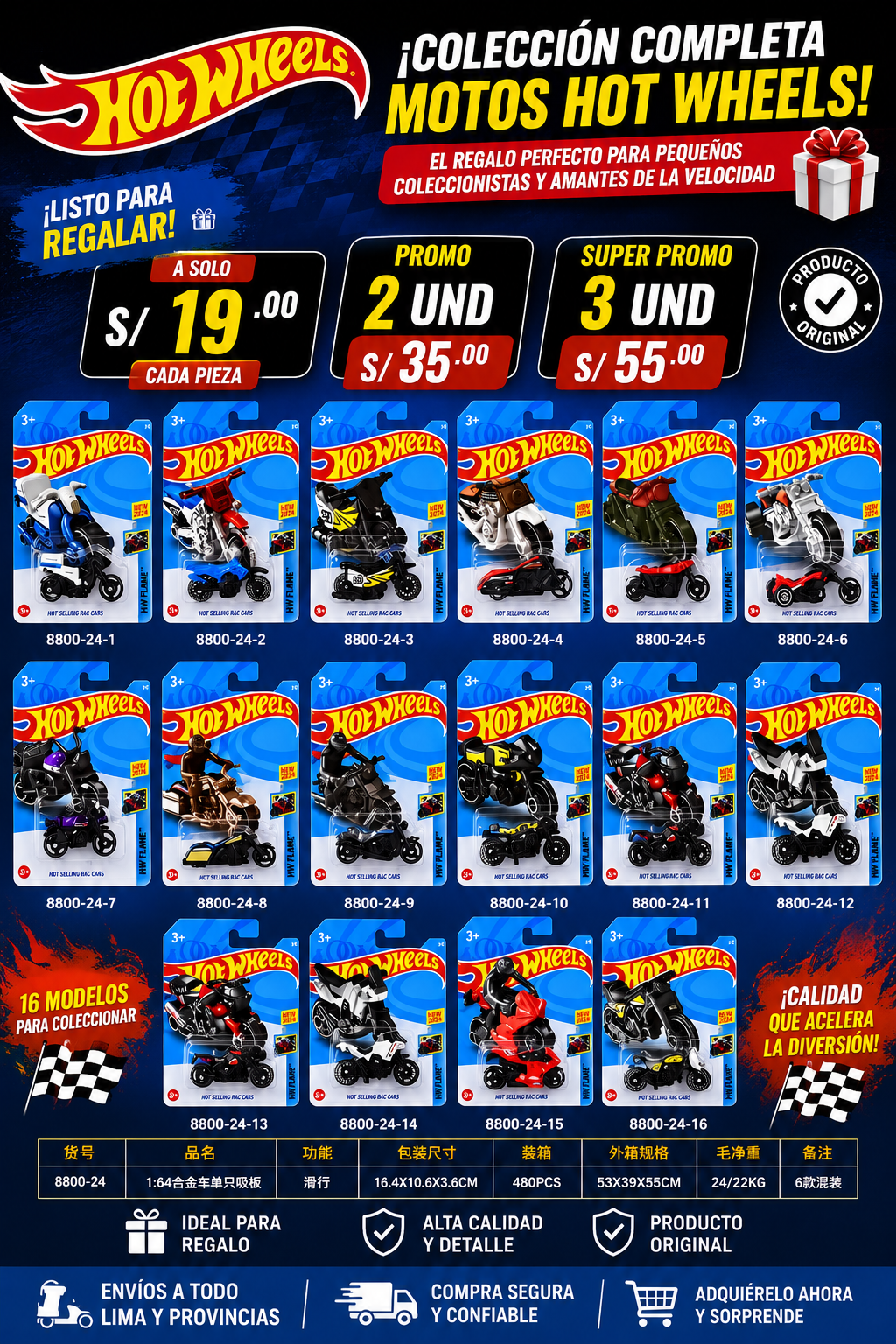 🔥MOTOS HOT WHEELS 🏍️
