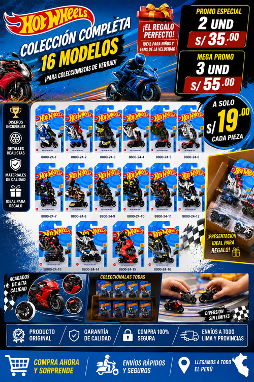 🔥MOTOS HOT WHEELS 🏍️